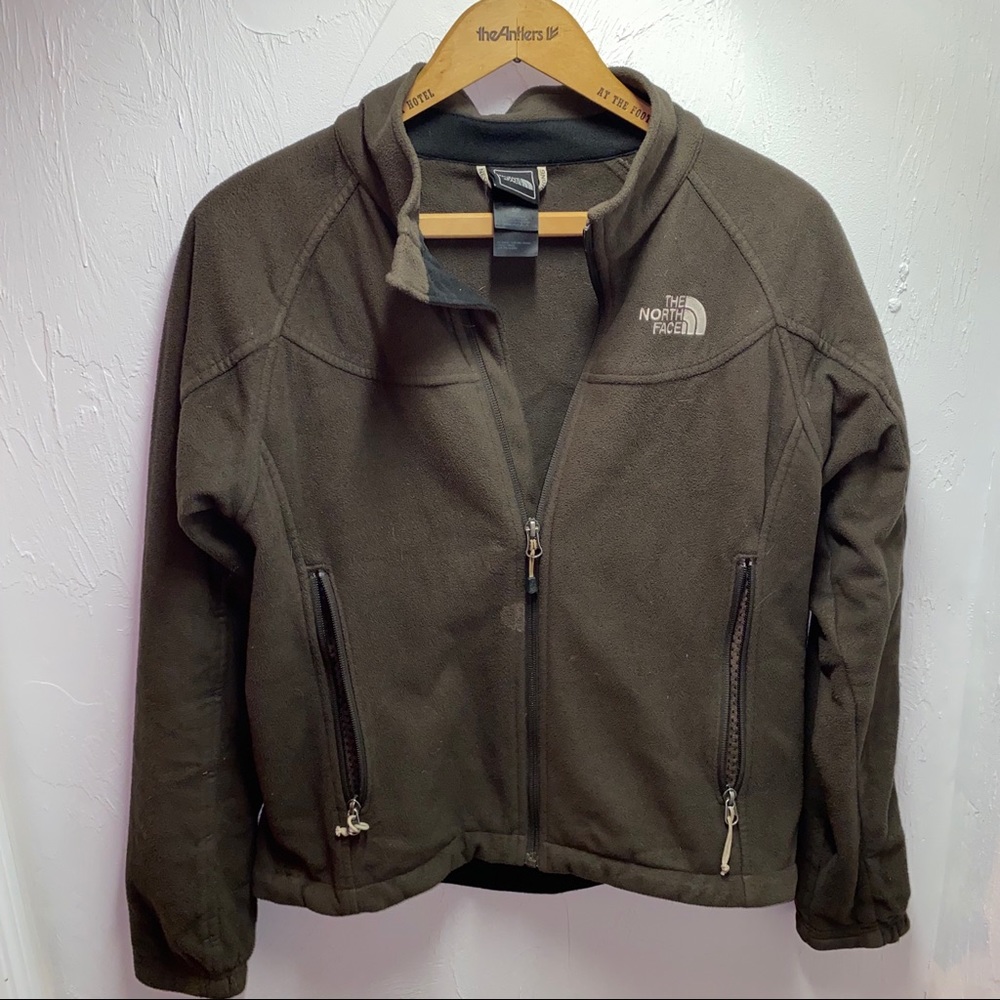 North face brown wind-wall fleece